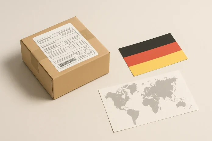 Shipping parcel representing a legal highs vendor that ships to Germany